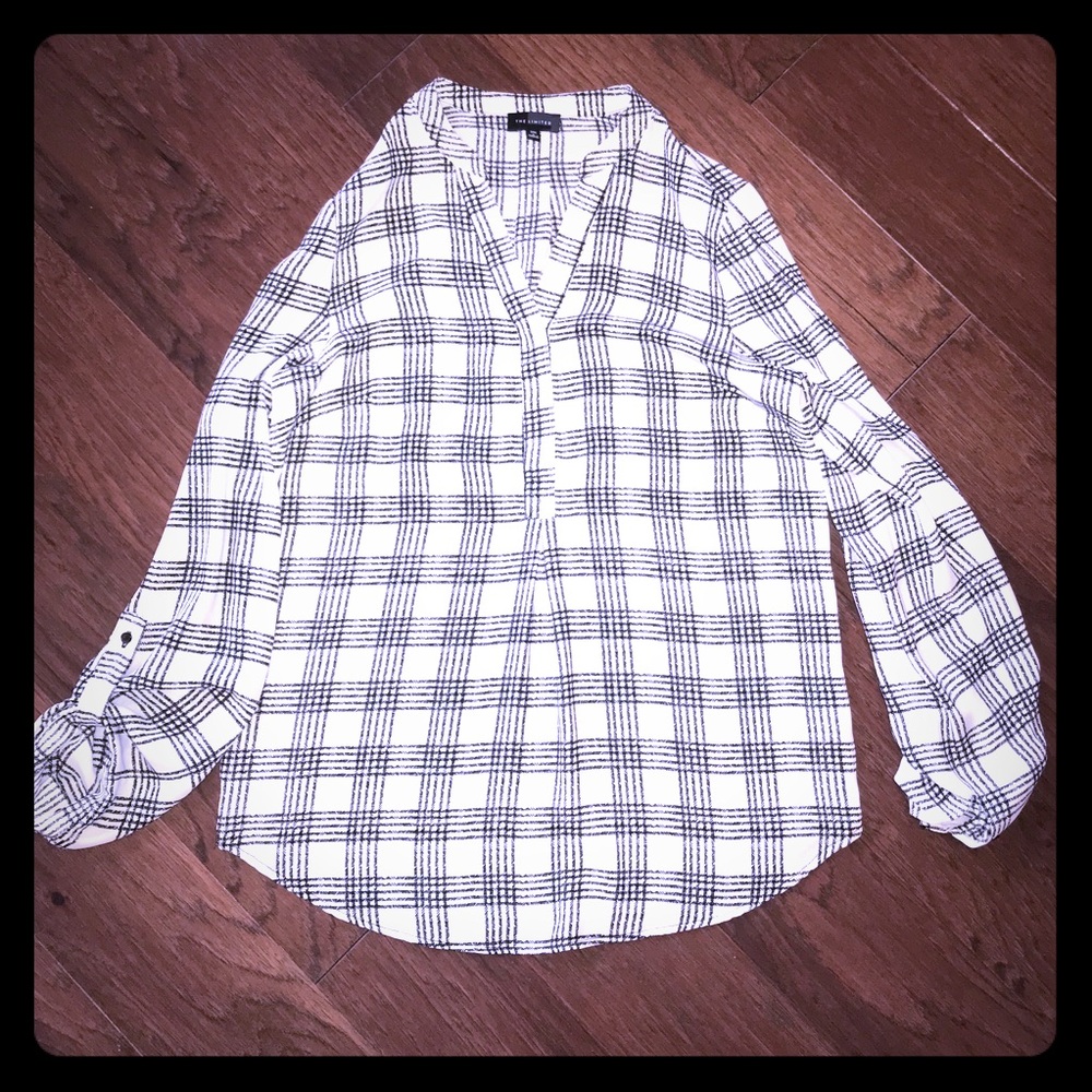 Limited, black and white blouse